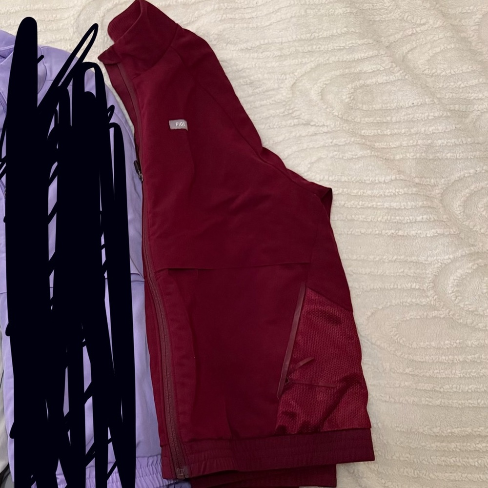 Figs Burgundy and Lavender Women's Jacket